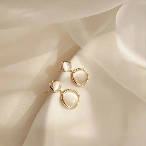 fashion contracted Heart Pearl fine earrings joker sweet elegant temperament Women Drop earrings