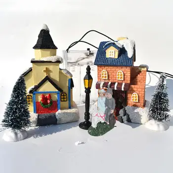 

12Pcs/Set Luminous Santa Claus House Tree Shape Display Mold Christmas Decor