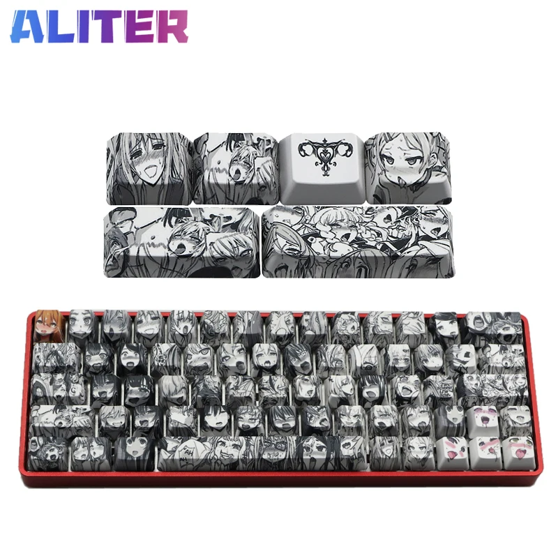 PBT 71 ключ Ahegao клавиши сублимационный OEM профиль для костюмированной вечеринки по