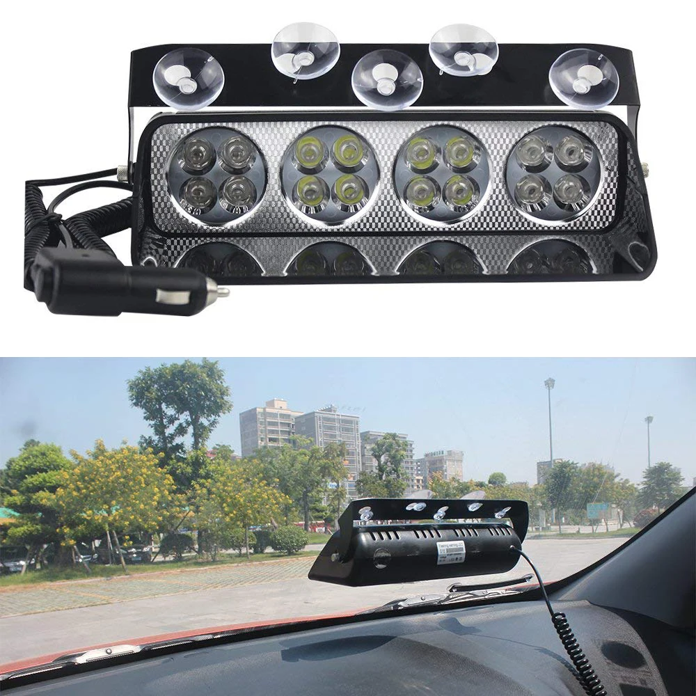 LED Car windshield Emergency Strobe Flasher Light Police flashing Warning Lights Fog Lamp safety signal lighting DC12V