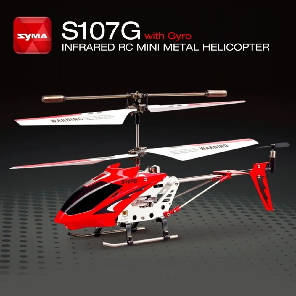 Популярный Радиоуправляемый Syma S107G гироскоп металлический инфракрасный радиоприемник 3CH мини-вертолет Радиоуправляемый Летающий Дрон с дистанционным управлением для игрушек в подарок RTF