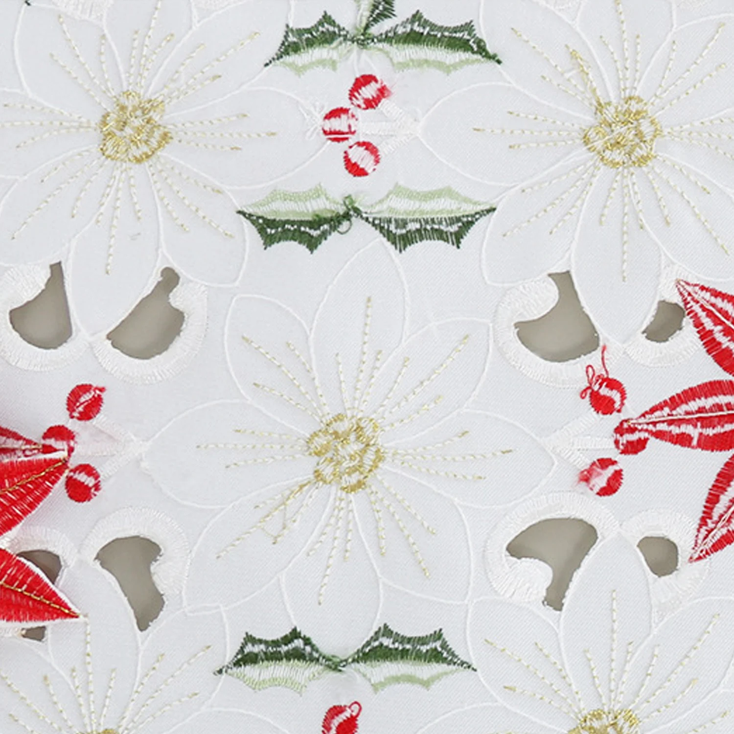 Behogar Рождественская салфетка под приборы с вышивкой Poinsettia Holly Лист Настольный Коврик для еды на Рождество праздник вечеринку ОБЕДЕННЫЕ принадлежности