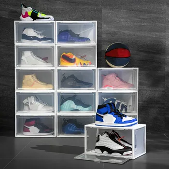 

Transparent Shoe Box Hard Plastic Storage Boxes Collection Sundries Cabinet Dust Proof Anti Moisture Shoes Wall for Shoes