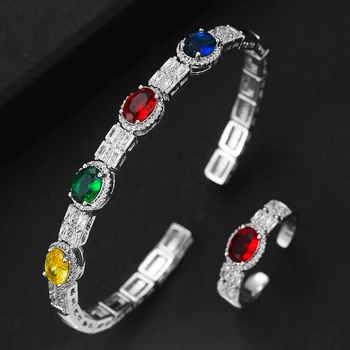 

GODKI Luxury New Trendy Saudi Arabia Bangle Ring Set Jewelry Sets For Women Wedding Engagement brincos para as mulheres