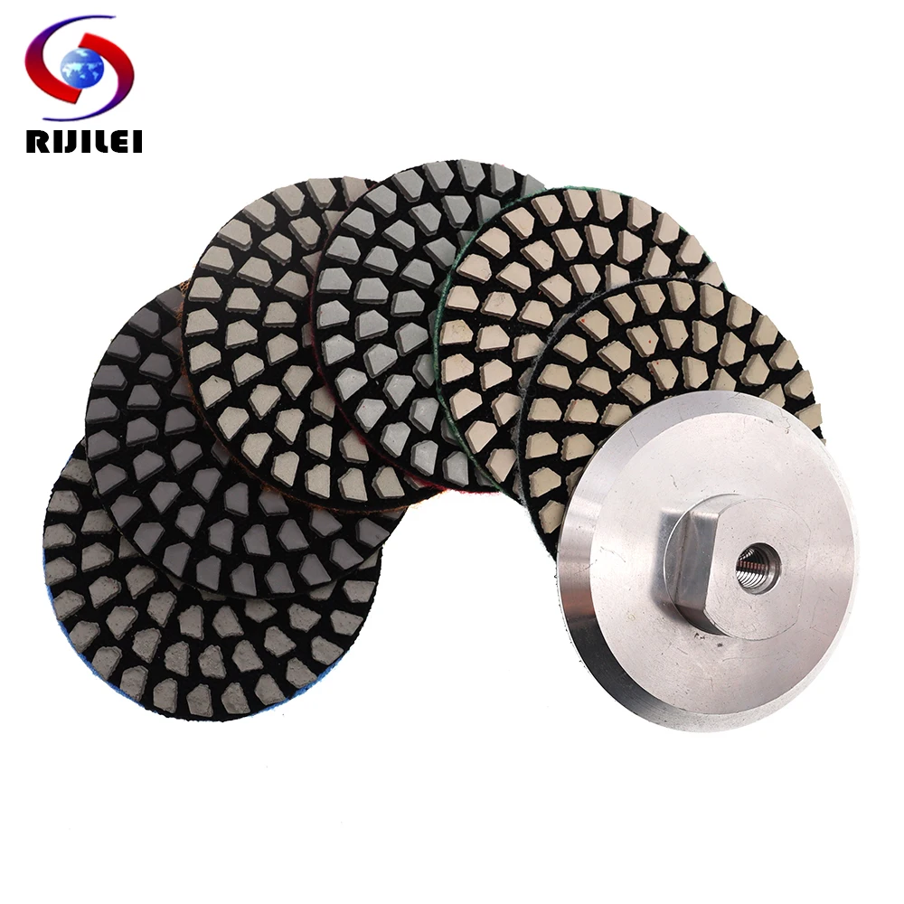 7PCS TOP Diamond 3 Inch Dry Polishing Pad Super Flexible Sanding Discs New Design Marble Granite Stone Tile 80mm Grinding Wheels m14 thread connection vacuum brazed diamond drilling core bits porcelain tile drill bits marble stone masonry hole saw