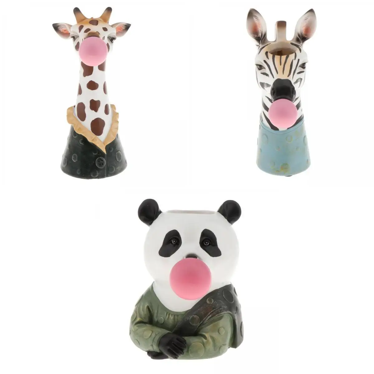 2-3pc Creative Resin Animal Vase Desktop Pot Office Bar decor Ornament Props
