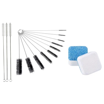 

10x Nylon Cleaning Brush 3 Straw Cleaning Brushes Bonus & 20x Washing Machine Cleaner Descaler Effervescent Tub Cleaner