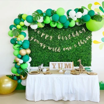 

113pcs green balloon garland arch birthday party decoration animal forest party balloon wedding decoration confetti balloon baby