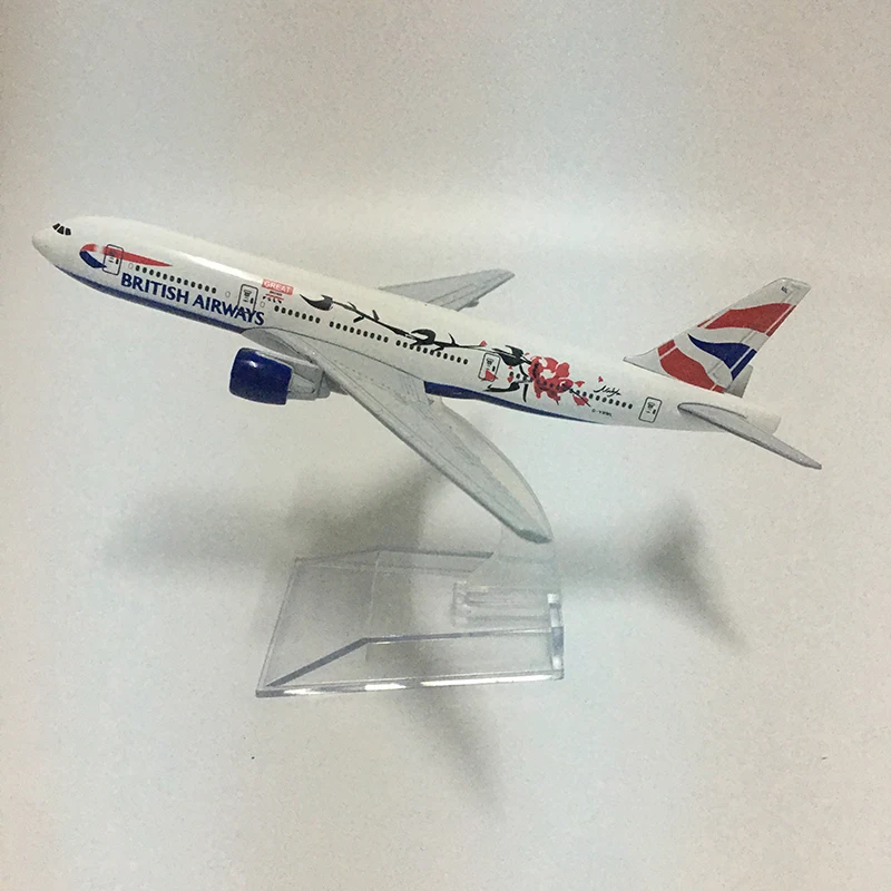 JASON TUTU 16cm BRITISH AIRWAYS Plum flower Boeing b777 Plane Model Airplane Model Aircraft Model Diecast Metal 1:400 Airplanes 9