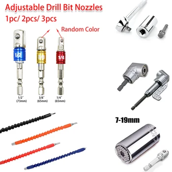 

Extension Screw Driver Socket Holder Adapter 1pc/ 2pcs/ 3pcs 105 Degree Angle Adjustable Bit Nozzles Screwdriver Bit Right Angle