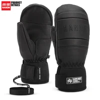 NANDN Ski Gloves Leather Winter Warm Wind Proof Snowboard Gloves 2