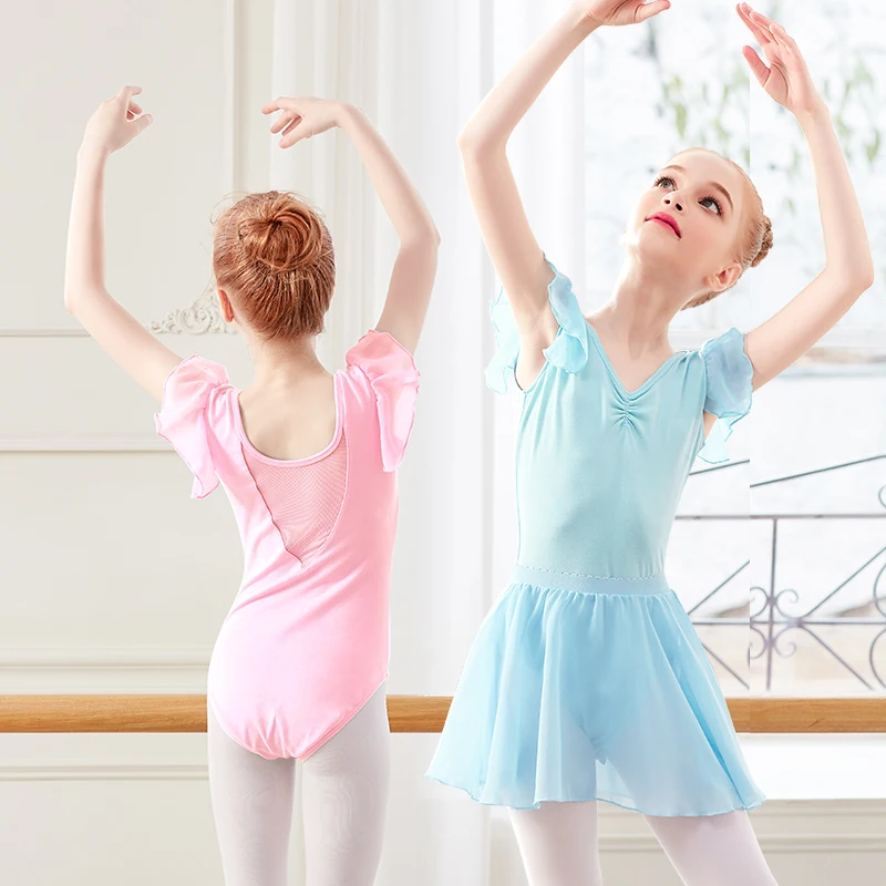 Балетное платье для девочек ясельного возраста, балетные костюмы для младенцев трико розового и синего цвета платье, гимнастический купальник мягкая Одежда для танцев