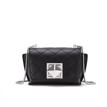 

2020 Summer Women Leather Shoulder Messenger Bag Crossbody Bag Lock Chain Small mobile phone bag Purses Girl Flip Mini Wallet
