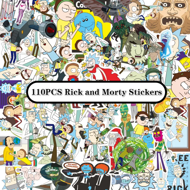 

110pcs Drama Rick and Morty 2019 Stickers Decal for Snowboard Laptop Luggage Car Fridge DIY Styling Vinyl Home Decor Pegatina