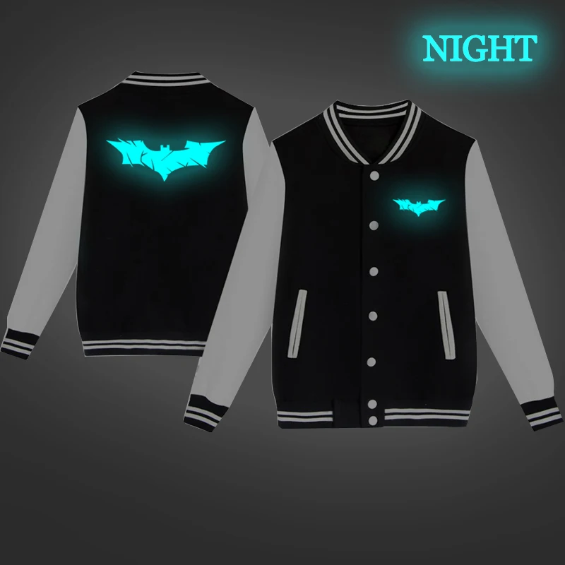 

2019 New Luminous Clothes Fashion Batman Print Toddler Baby Girls Boys Baseball Jackets Autumn Coat Kids Casual Long Sleeve Tops