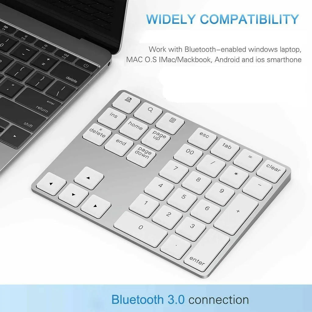 New Mini Keyboard Wireless Bluetooth Type C Receiver 34 Keys 2.4G For Laptop/Tablet Rechargeable wireless business keypad|Клавиатуры| |