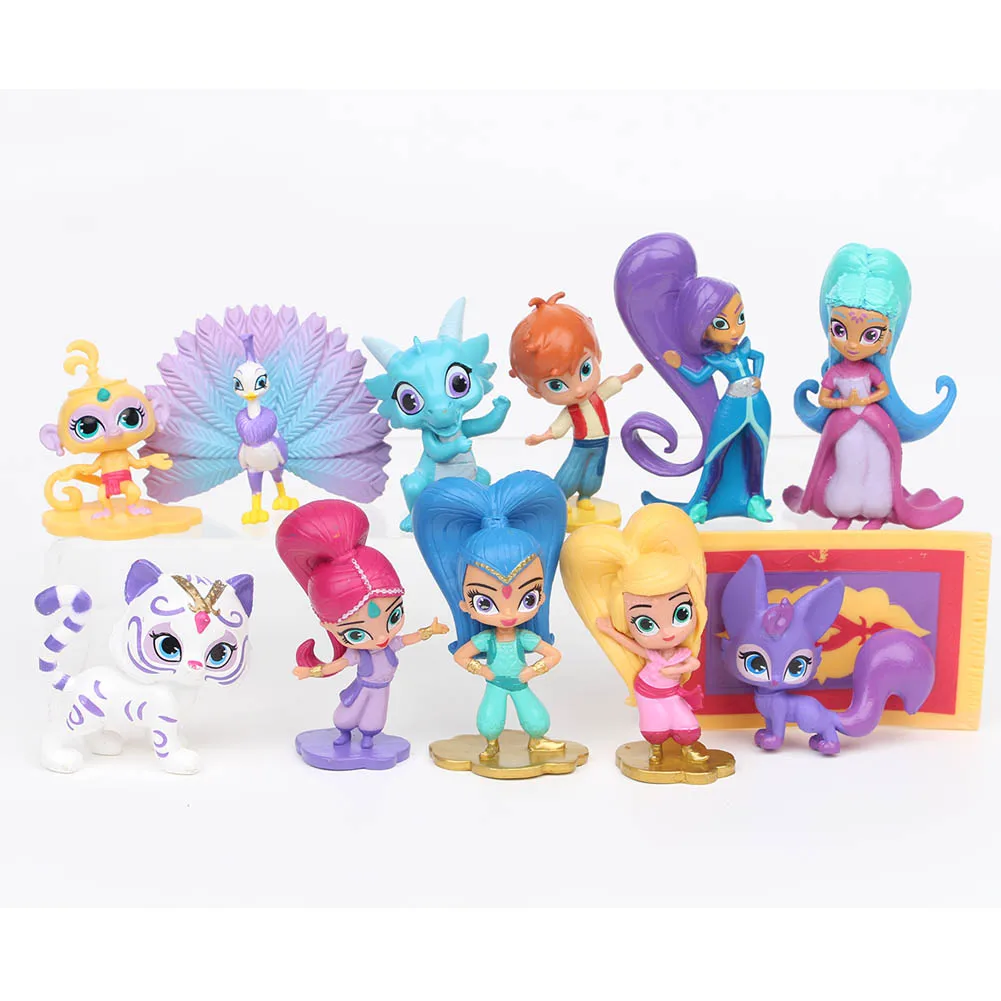 Pudcoco бренд Garage Kit для маленьких детей Shimmer дети блеск 12 шт. Фигурки игрушки Популярные Bebe подарок