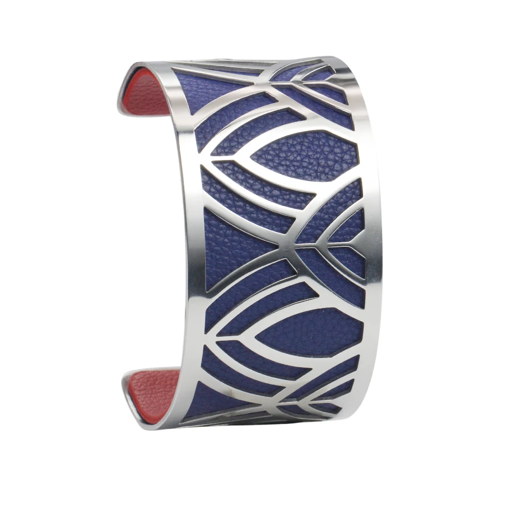 red deepblue Legenstar Argent браслеты и браслеты для женщин Bijoux Браслеты-манжеты браслет из нержавеющей стали манкетный сменный кожаный - Окраска металла: red deepblue