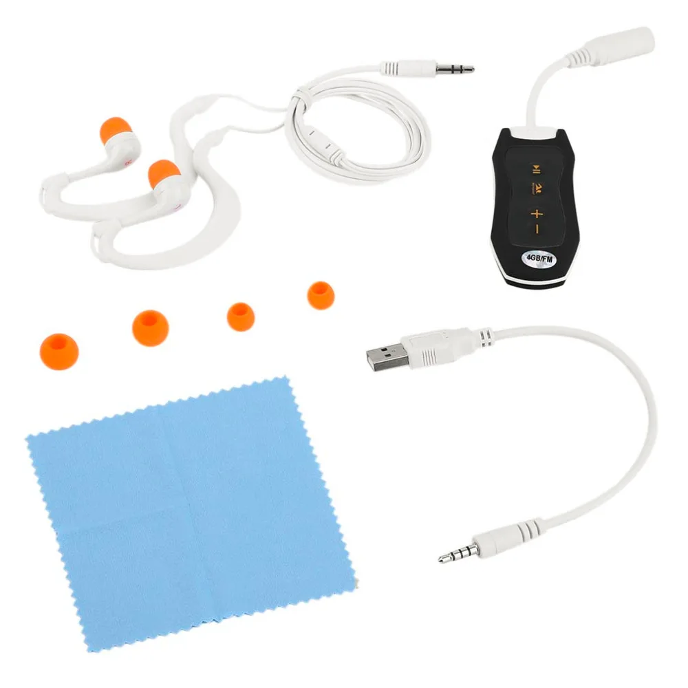 8GB Waterproof MP3 Player Portable No Screen Mini Mp3 Player FM For Swimming Diving Hiking With Small Clip Design