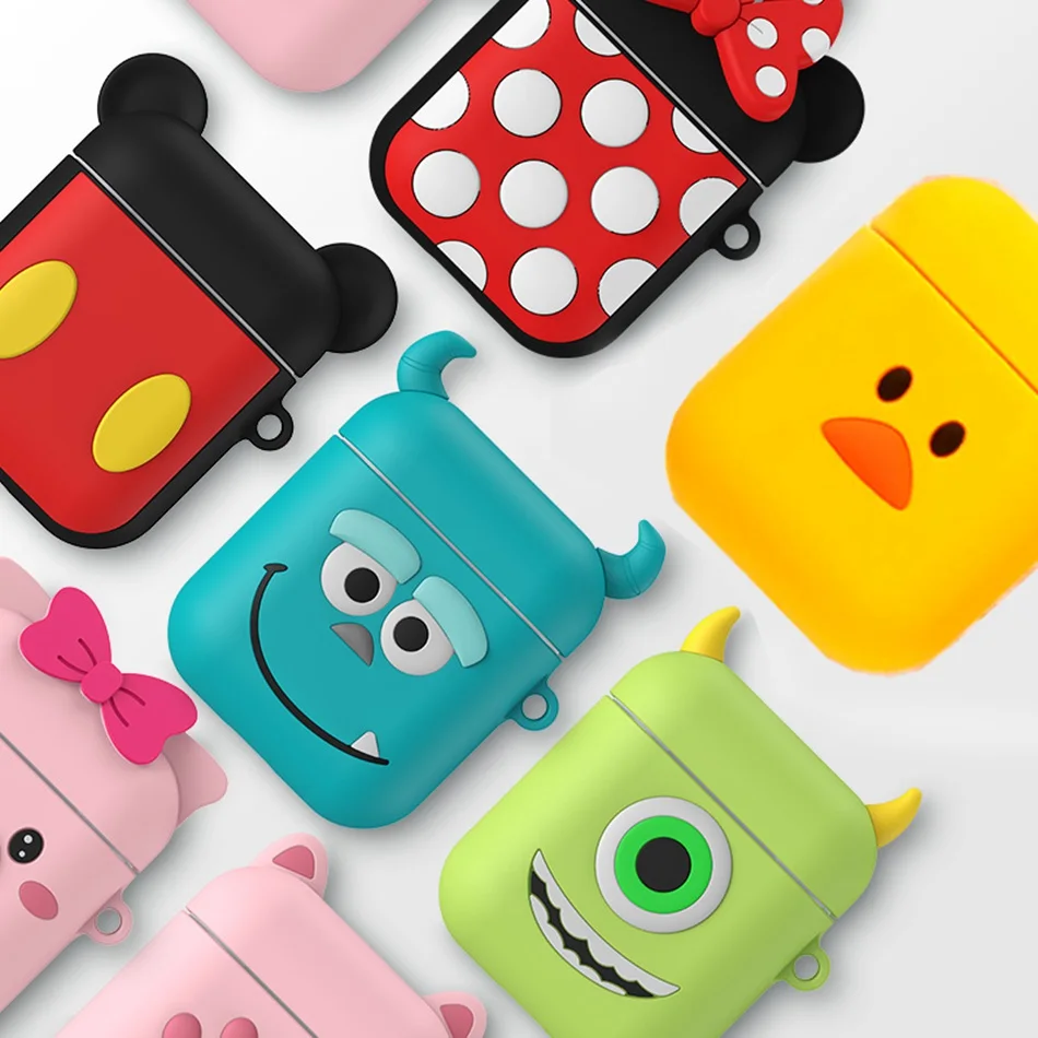 Чехол для наушников для Airpods, силиконовый чехол с милой мультяшной мышкой, чехол для наушников для Apple Airpods, Чехол Air pods, 2, аксессуары для наушников