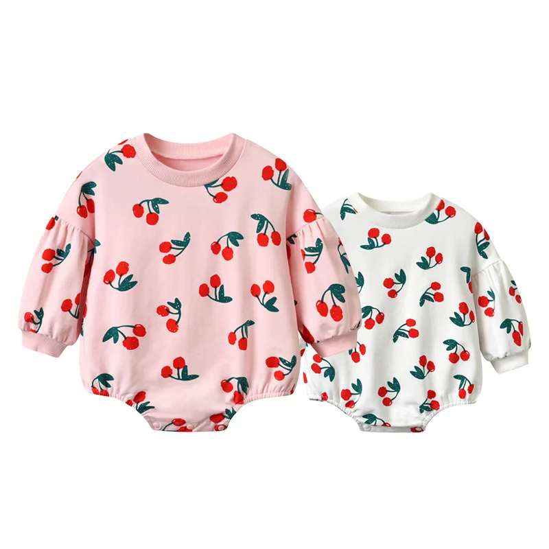 

2019 Tolo Rabbit Autumn Childrenswear New Style Listed 0-3 Years Old Baby Nursing Cherry Long Sleeve Triangle Ha X5113