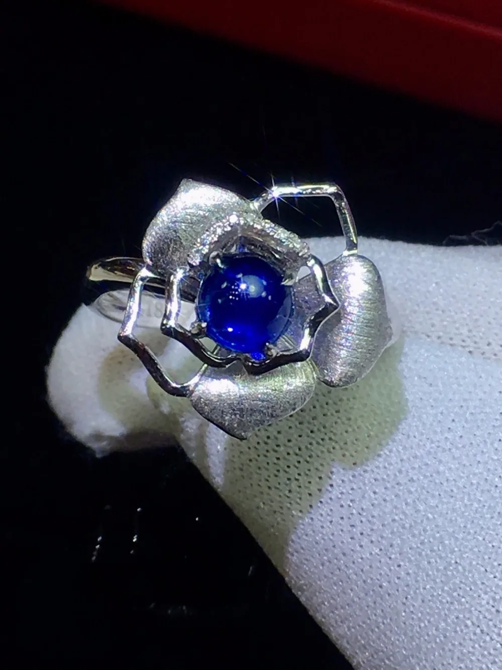 Настоящие хорошие драгоценности 18 к белое золото натуральный 0.85ct драгоценный камень, синий сапфир бриллианты камень женское кольцо для женщин кольца