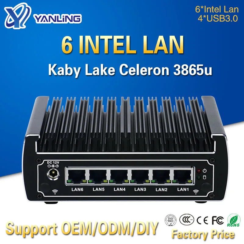 Yanling-In-stock-Intel-Celeron-3865u-Pfsense-Mini-PC-Dual-Core-6-Lan ...