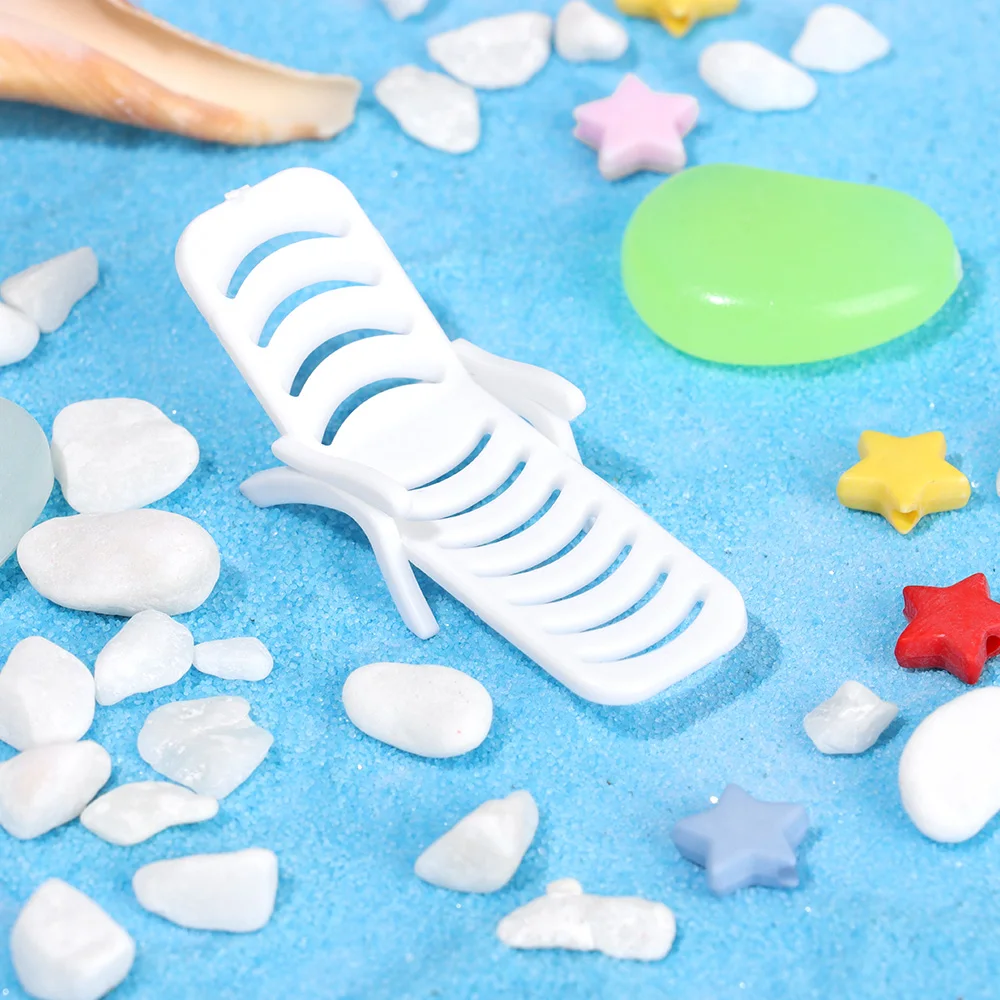 Ornament crafts miniature figurines miniature ornament miniature scenery material 1pc Mini Paddle Boat Beach Chair Sea View Ornaments Micro Landscape DIY Home Decor Fairy Garden Miniature Dollhouse Accessories