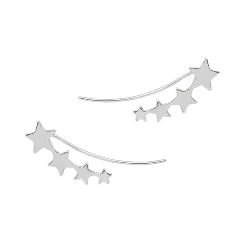 

Solid Sterling 925 Silver Earrings for Women Star Climber Earring Ear Crawler Cuffs Hypoallergenic Fashion Jewelry 2020