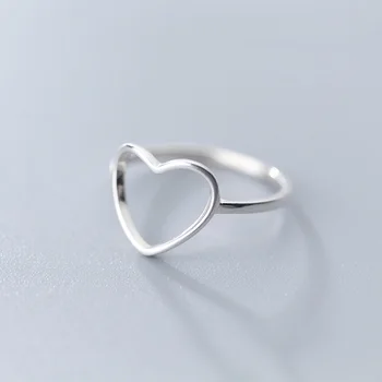 

925 Sterling Silver Love Heart Rings for Women Romantic Finger Rings Female Fashion Jewelry Girlfriend Gift