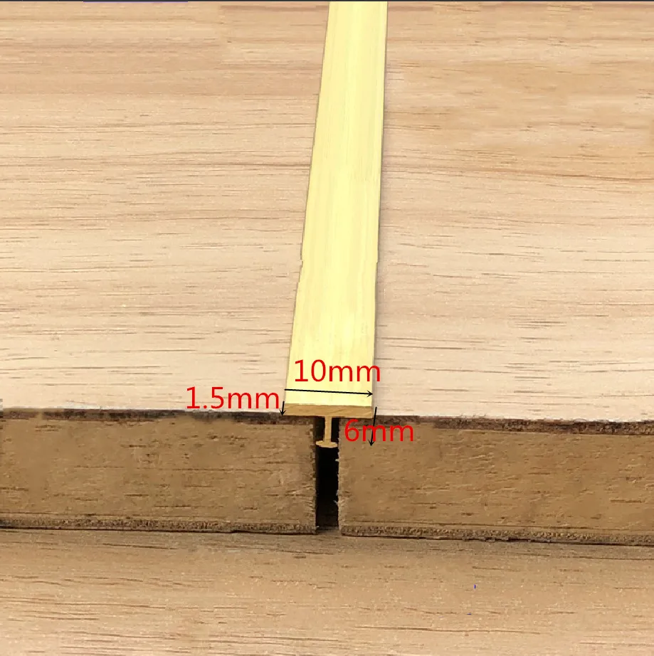 10 мм плоская Т-образная латунная крышка для пола, окантовка, полоса для плитки, окантовка, зазор, медная многослойная Декоративная полоса