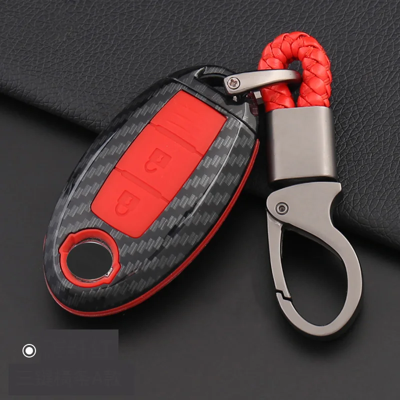 2b-red 2/3/4B углеродное волокно ключ чехол Крышка для Nissan tiida livina x-trail T31 T32 Qashqai марта Juke Pathfinder Примечание GTR - Название цвета: 2b-red
