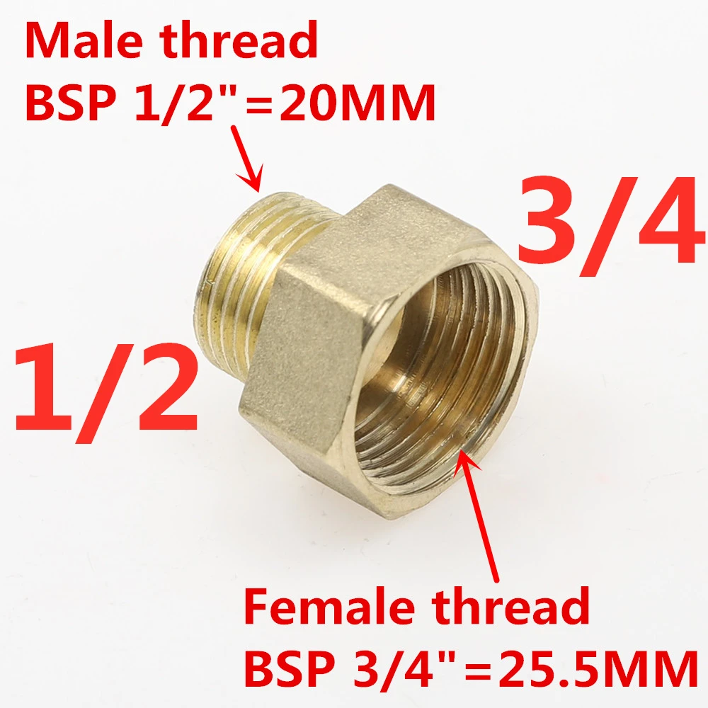 1 шт. медный M/F 1/", 1/4", 3/", 1/2" 3/" BSP Мужской на женский резьбовой латунный адаптер муфты латунный фитинг для труб - Цвет: 04 M x 06 F
