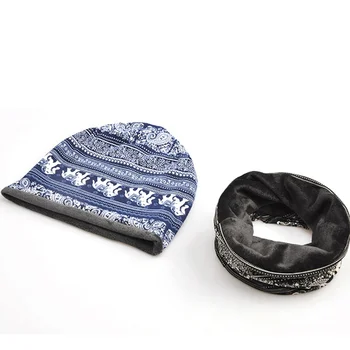 

Women Beanie Elephant Paisley Printed Cap Scarf Sunshade Breathable Stretch Cotton Casual Style Hat Warmer Fashion Sportswear