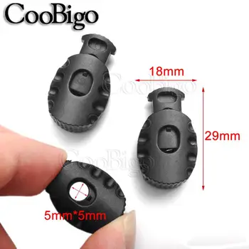 

500pcs Cord Lock Toggles Clip Stoppers 29 x 18mm Push Lock for Sportswear Paracord Bungee Cord Elastic Rope Accessories