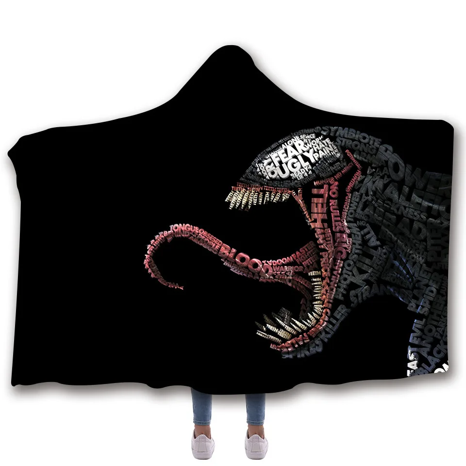 Флисовое одеяло с капюшоном и 3D-принтом героя из фильма; зимнее теплое Флисовое одеяло кораллового цвета для детей и взрослых - Цвет: 19