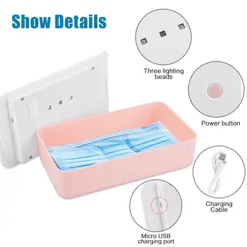

Mask Storage Box Mobile Phone USB UV-Ultraviolet Light Sterilizer Disinfection Storage Box Home Estuche Porta Mascarillas