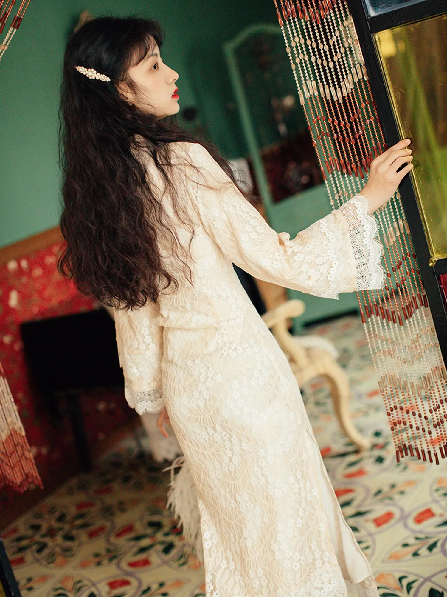 The spring and autumn period and the new Chinese girl dress young sweet cheongsam modified dress