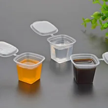 500 шт одна унция 25 мл чашка для соуса, один раз приправа чашка пластиковая чашка для соуса упаковочная коробка с интегрированной крышкой