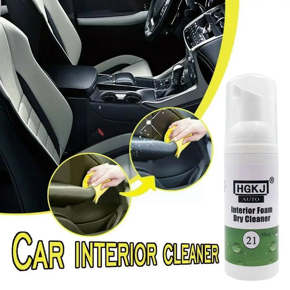 HGKJ 21 50ML Car Interior Leather Cleaning Foam Dry Car Cleaning