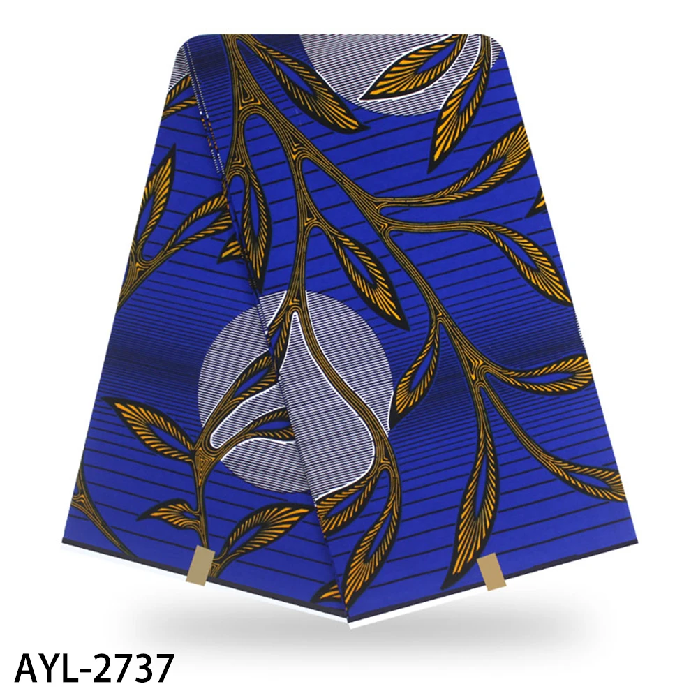 AYL-2737 Африканская ткань, хлопок, Анкара, ткань, высокое качество, нигерийский воск, принты, ткань, настоящий голландский воск, 6 ярдов, BHL - Цвет: AYL-2737