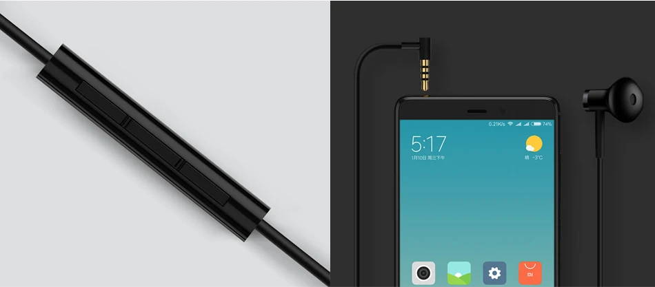Оригинальные Xiaomi mi наушники-вкладыши с двумя блоками, разъем 3,5 мм, с проводным управлением mi c, Xiao mi наушники Dyna mi c для смартфонов