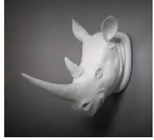 34 см Современная смола экзотическая голова носорога орнамент белые животные, статуэтки ремесла дома отель гобелен на стену искусство украшения подарок - Цвет: A