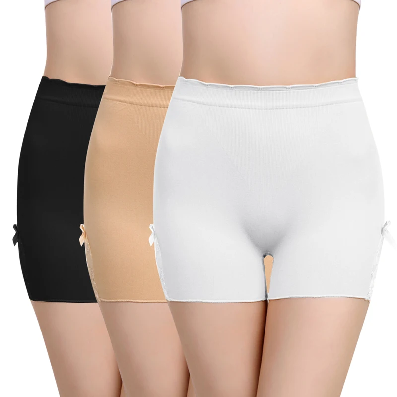 3 pieces Loozykit бесшовные шорты для йоги женские шорты для фитнеса с высокой талией быстросохнущие нижнее белье шорты кружевные лоскутные трусики для контроля живота шорты - Цвет: 3 pieces