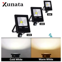 Движения Сенсор Светодиодный прожектор светильник 10 Вт 30 Вт 50 Вт отражатель открытый Светодиодный точечный светильник потолочные светильник Настенный светильник IP65 Водонепроницаемый AC185-265V