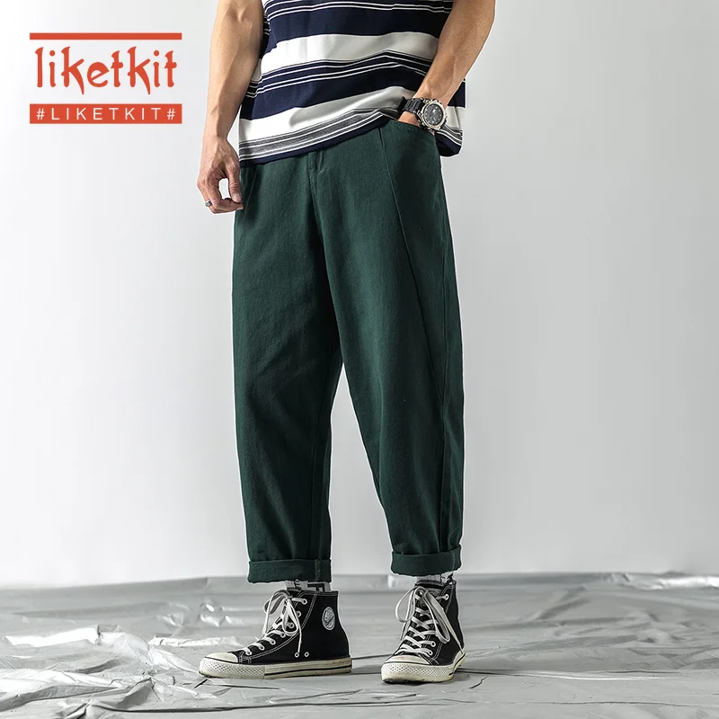 Liketkit мужские новые винтажные брюки карго мужские однотонные комбинезоны различных цветов Джоггеры мужские хаки хип-хоп японский стиль осенние спортивные штаны