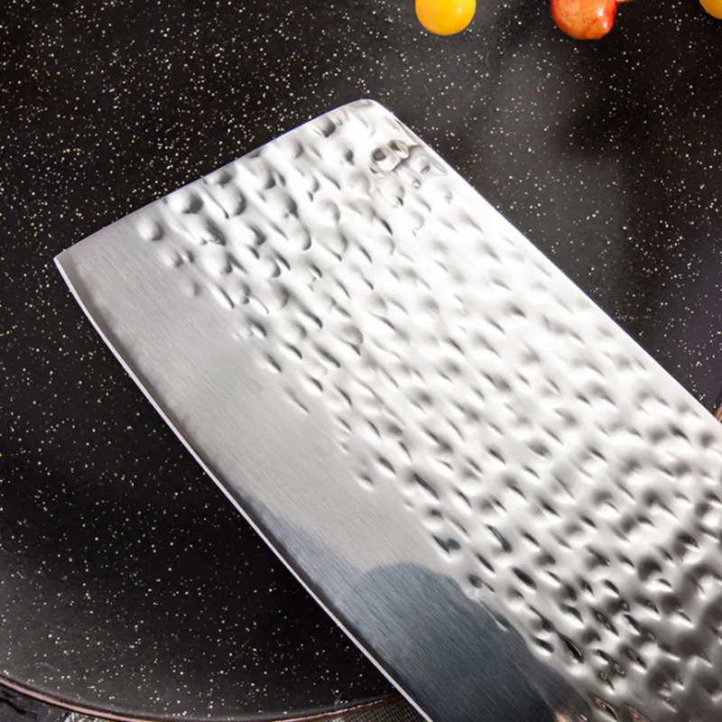 Кухонный нож 7 дюймов нож 5CR15 440c Высокоуглеродистый из нержавеющей стали, кованый нож для измельчения мяса шеф-повара Santoku Pakka с деревянной ручкой