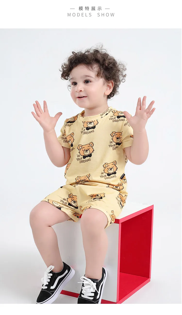 TinyPeople/Коллекция года, летняя одежда для маленьких девочек комплект одежды из двух предметов для маленьких мальчиков, одежда для новорожденных roupa infantil, модная детская одежда