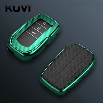 

Carbon fiber grain Soft TPU Car Key Case Cover Shell Protector For Toyota Chr C-hr Land Cruiser 200 Avensis Auris Corolla Shell