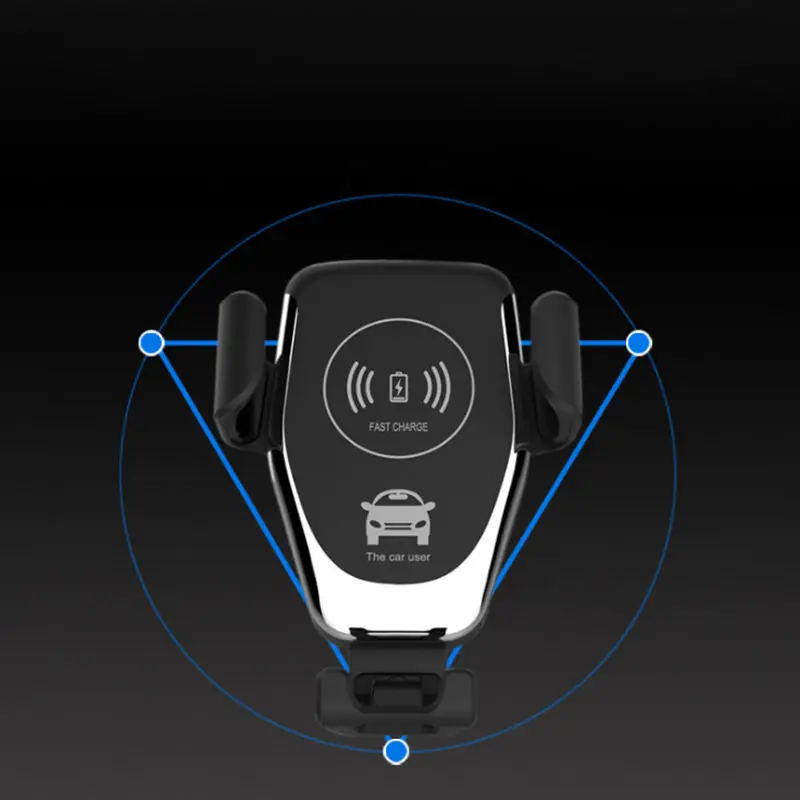 Анти-шок быстрая Qi 360 ° вращающееся Беспроводное зарядное устройство Автомобильный держатель воздуха на выходе для смартфона